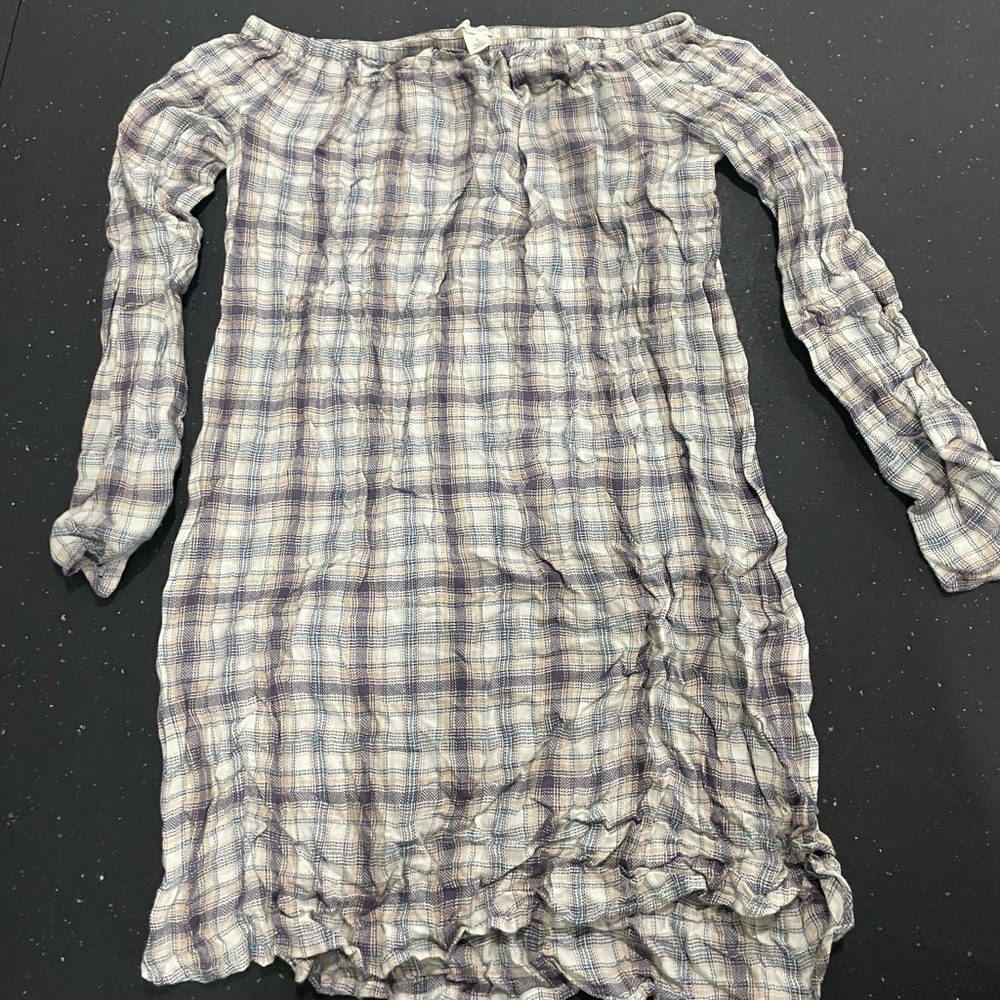 Plaid off-shoulder midi dress size small